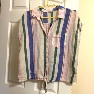 Old Navy striped button front top